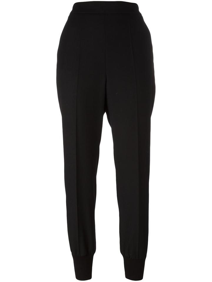 Stella Mccartney Tapered Jogging Trousers, Women's, Size: 38, Black, Cotton/wool
