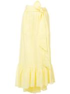 Lisa Marie Fernandez Nicole Eyelet Midi Skirt - Yellow & Orange