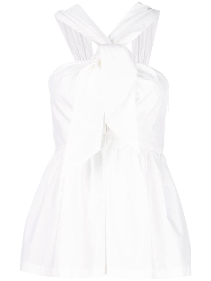 Isa Arfen Cross Neck Vest Top - White