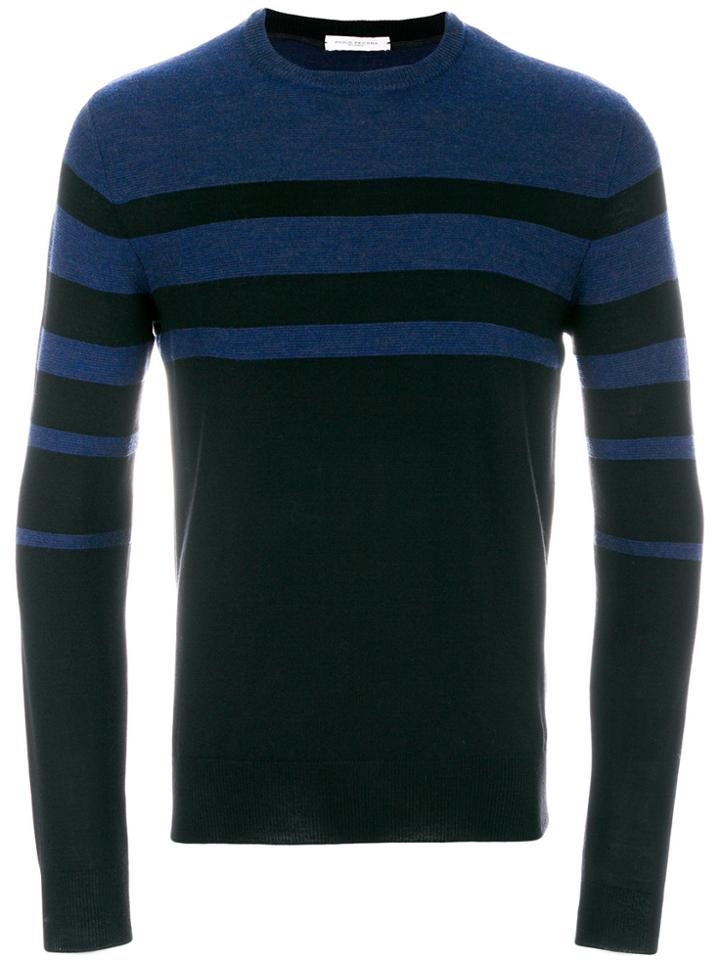 Paolo Pecora Striped Knit Jumper - Black
