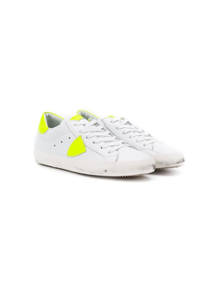Philippe Model Kids Lace-up Shield Sneakers - White