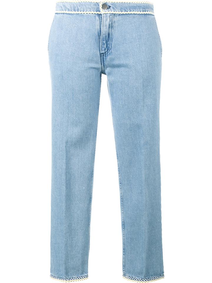 Jour/né Cropped Jeans With Piping - Blue