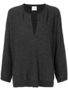 Fine Edge V-neck Sweater - Grey