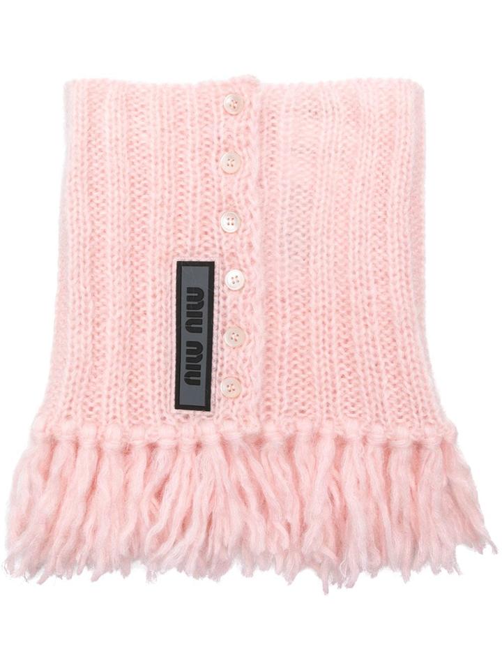 Miu Miu Knitted Tassel Collar - Pink & Purple