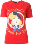 Love Moschino Sailor Girl Print T-shirt, Size: 44, Red, Cotton