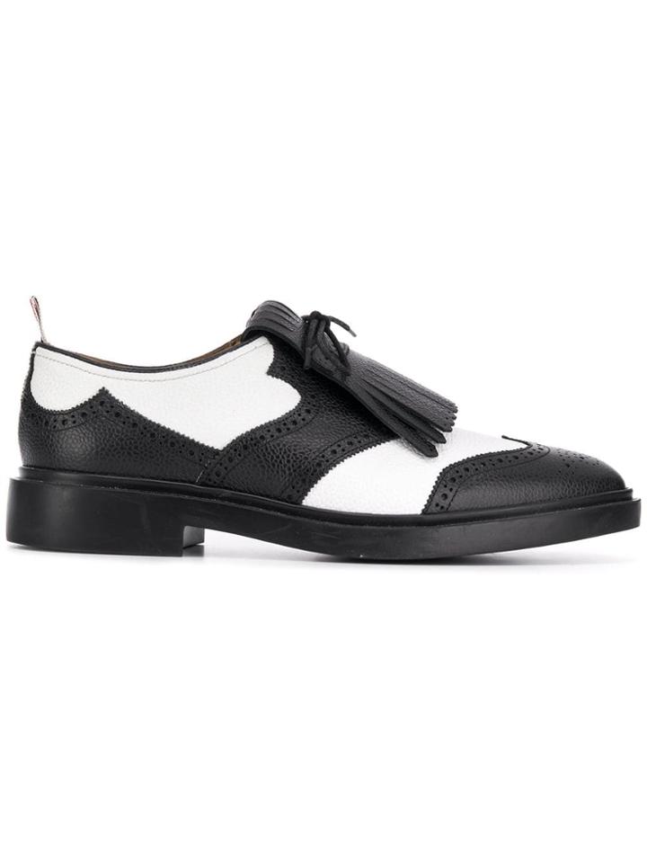 Thom Browne Pebbled Leather Kilt Brogue - White
