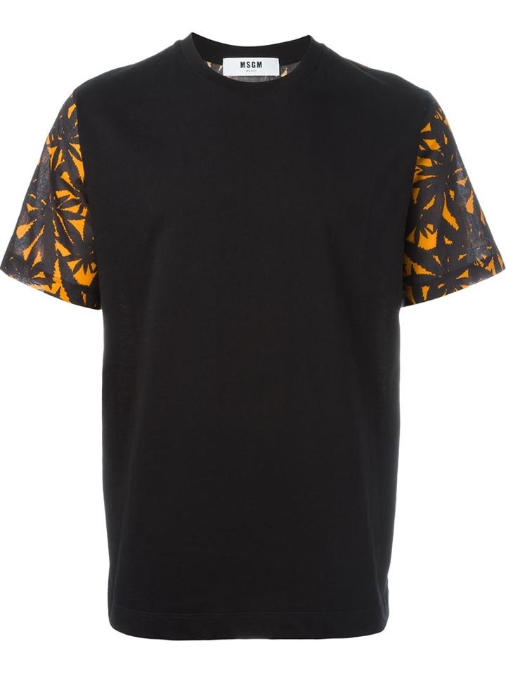 Msgm Leaf Print T-shirt