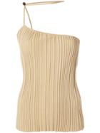 Jacquemus Ribbed Asymmetric Top - Nude & Neutrals