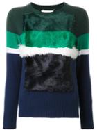 Muveil Striped Ribbed Sweater, Women's, Size: 38, Blue, Cotton/nylon/viscose/wool