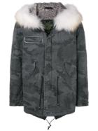 Mr & Mrs Italy Camouflage Printed Parka - Grey
