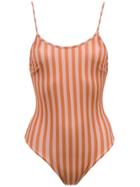 Haight Striped Alcinha Swimsuit - Brown