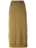 Enföld High Rise Maxi Skirt, Women's, Size: 38, Green, Wool
