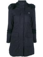 Twin-set - Beaded Embroidery Parka Coat - Women - Cotton/polyamide/polyester - L, Blue, Cotton/polyamide/polyester