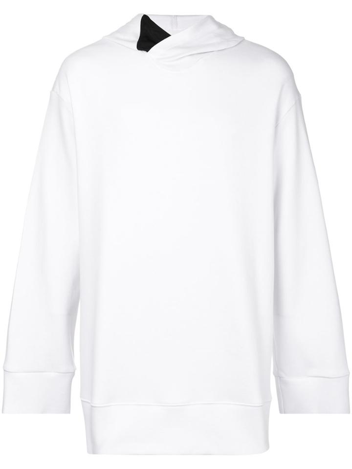 Lost & Found Rooms Contrast Sleeve Hooded Sweatshirt - White
