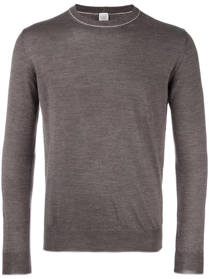 Eleventy Trim Crew Neck Jumper - Brown