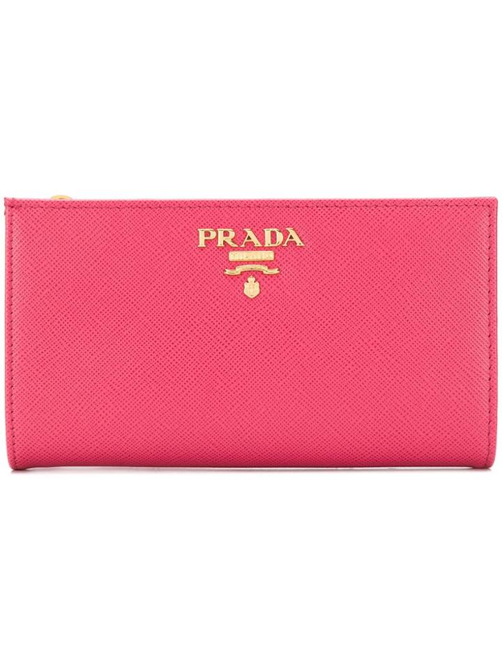 Prada Saffiano Leather Continental Wallet - Pink