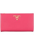 Prada Saffiano Leather Continental Wallet - Pink
