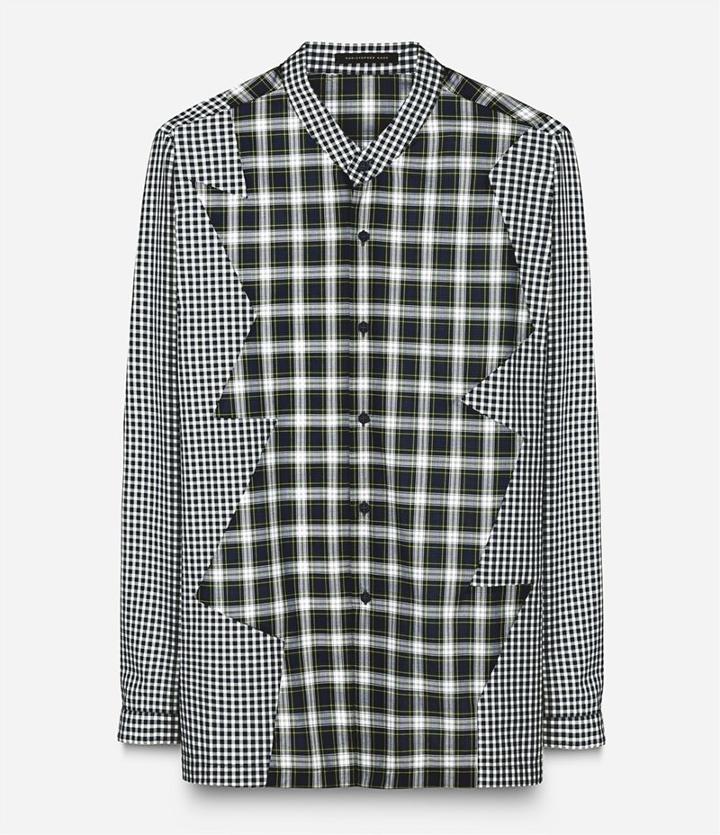 Christopher Kane Multi Patchwork Shirt, Men's, Size: Small, Blue, Cotton