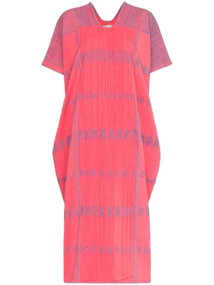 Pippa Holt Embroidered Kaftan Midi Dress - Pink