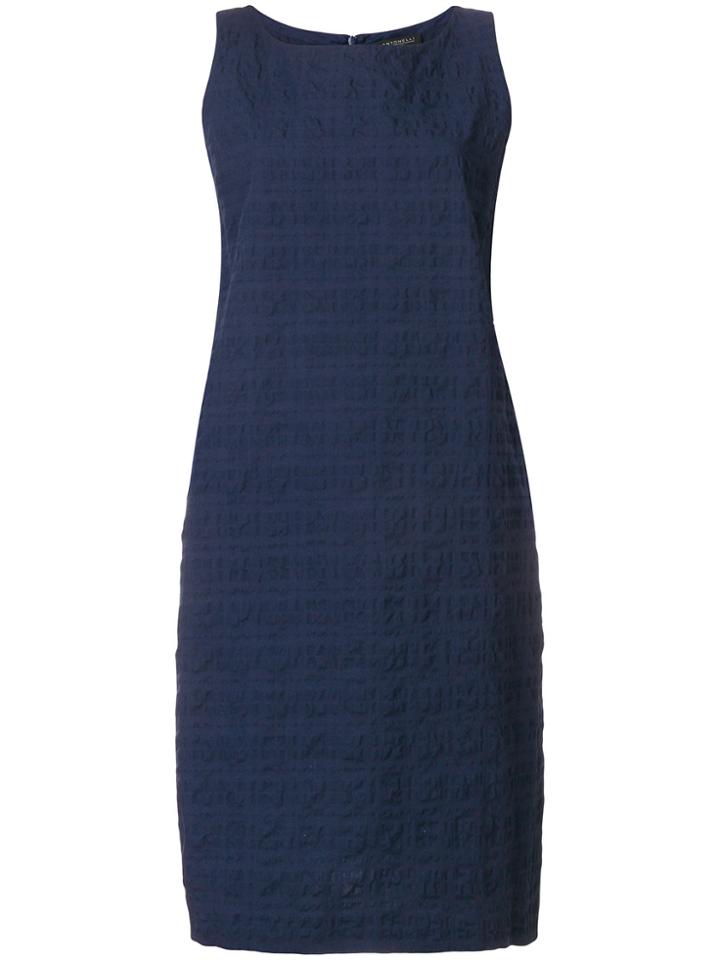 Antonelli Seersucker Sleeveless Dress - Blue
