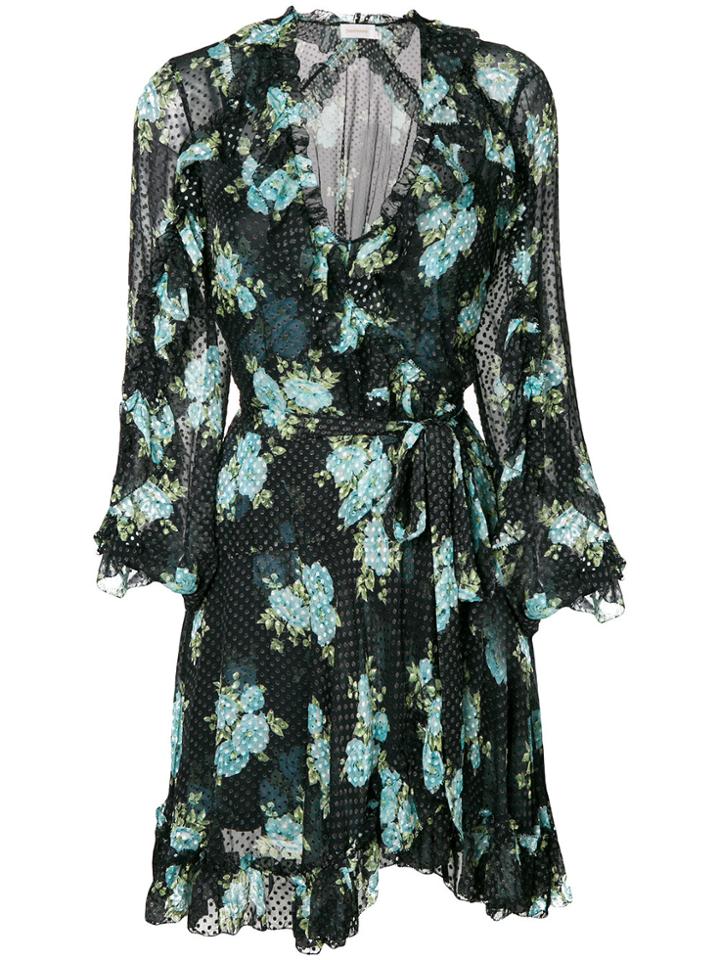 Zimmermann Poppy Floral Wrap Dress - Blue