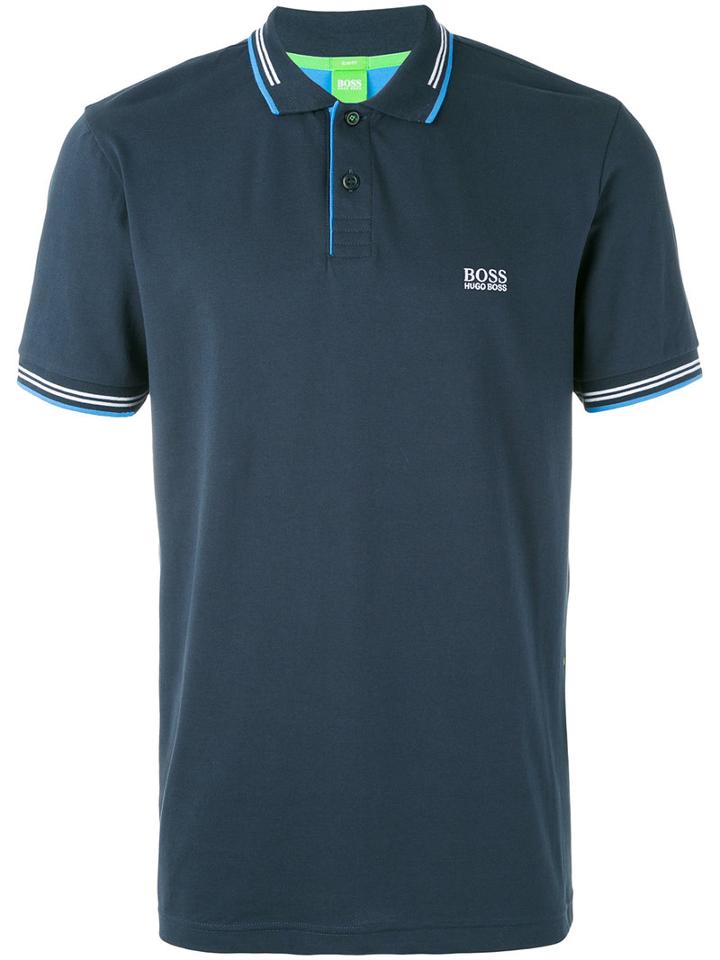 Boss Hugo Boss - Tipped Logo Polo Shirt - Men - Cotton/spandex/elastane - S, Blue, Cotton/spandex/elastane