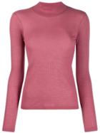 Nanushka Ribbed Mock Neck Top - Pink