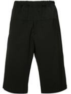 Oamc - Panelled Bermuda Shorts - Men - Cotton/spandex/elastane/viscose/virgin Wool - S, Black, Cotton/spandex/elastane/viscose/virgin Wool