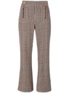See By Chloé Cropped Houndstooth Trousers - Brown