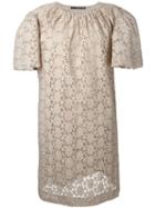 Maurizio Pecoraro Embroidered Dress, Women's, Size: 44, Nude/neutrals, Cotton