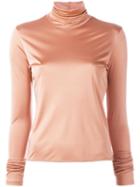 Forte Forte 'my T-shirt' Roll Neck Top, Women's, Size: 3, Pink/purple, Viscose