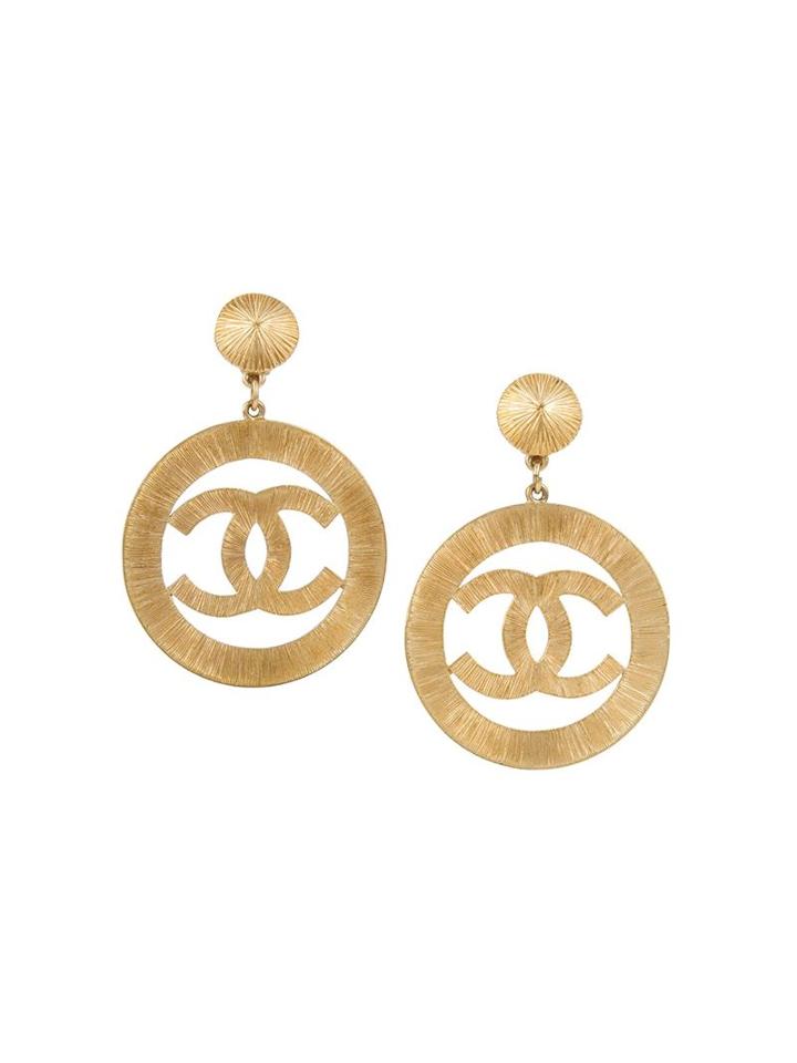 Chanel Vintage Cc Logo Jumboclip-one Earrings, Women's, Metallic