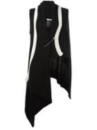 Ann Demeulemeester Blanche Asymmetric Sleeveless Cardi-coat, Women's, Size: Small, Black, Nylon/alpaca