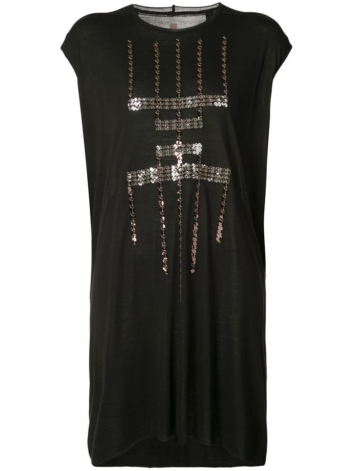 Rick Owens Lilies - Sequin Pattern Sleeveless Dress - Women - Cotton/nylon/viscose - 42, Black, Cotton/nylon/viscose