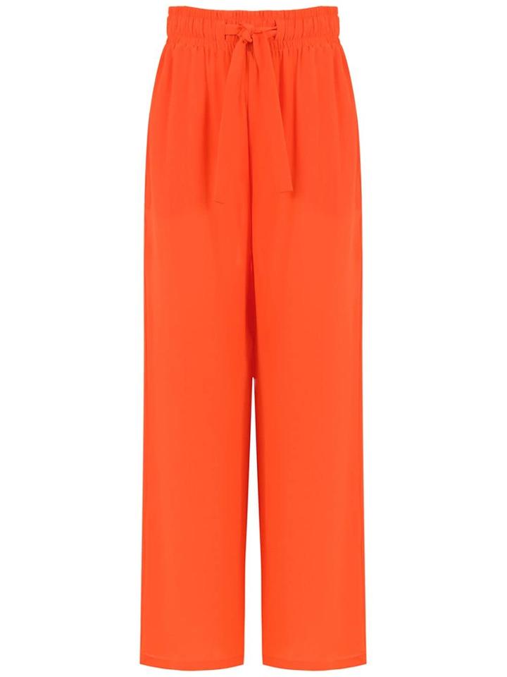 Egrey Silk Palazzo Pants - Yellow & Orange