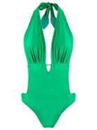 Martha Medeiros Halterneck Swimsuit - Green