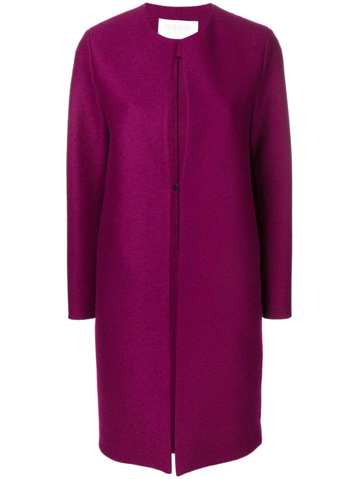 Harris Wharf London Open Single Breasted Coat - Pink & Purple