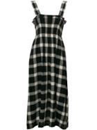 Mm6 Maison Margiela Check Flared Midi Dress - Black