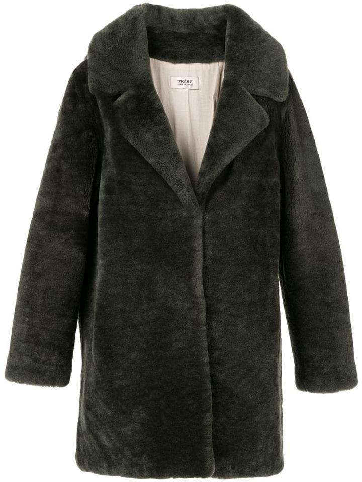 Yves Salomon Meteo Teddy Single-breasted Coat - Black