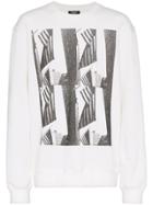 Calvin Klein 205w39nyc Andy Warhol Flag Print Long Sleeved Top - White
