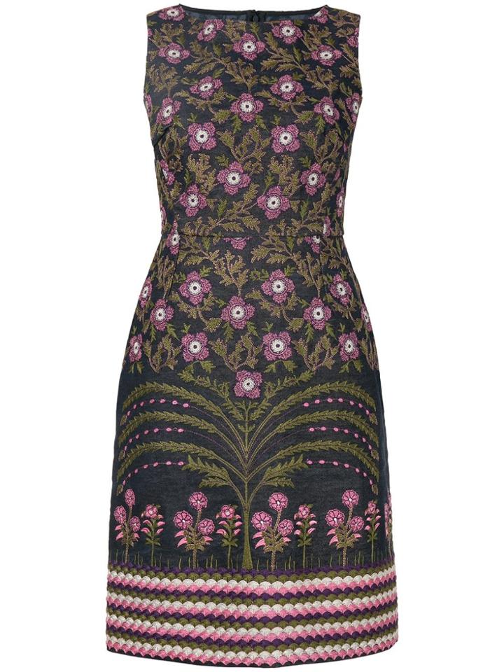 Giambattista Valli Floral Embroidered Pencil Dress - Blue