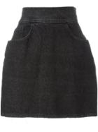 Moschino Vintage Mini Denim Skirt - Black