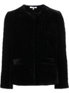 Ganni Velvet Effect Cropped Jacket, Women's, Size: Xs, Black, Silk/rayon