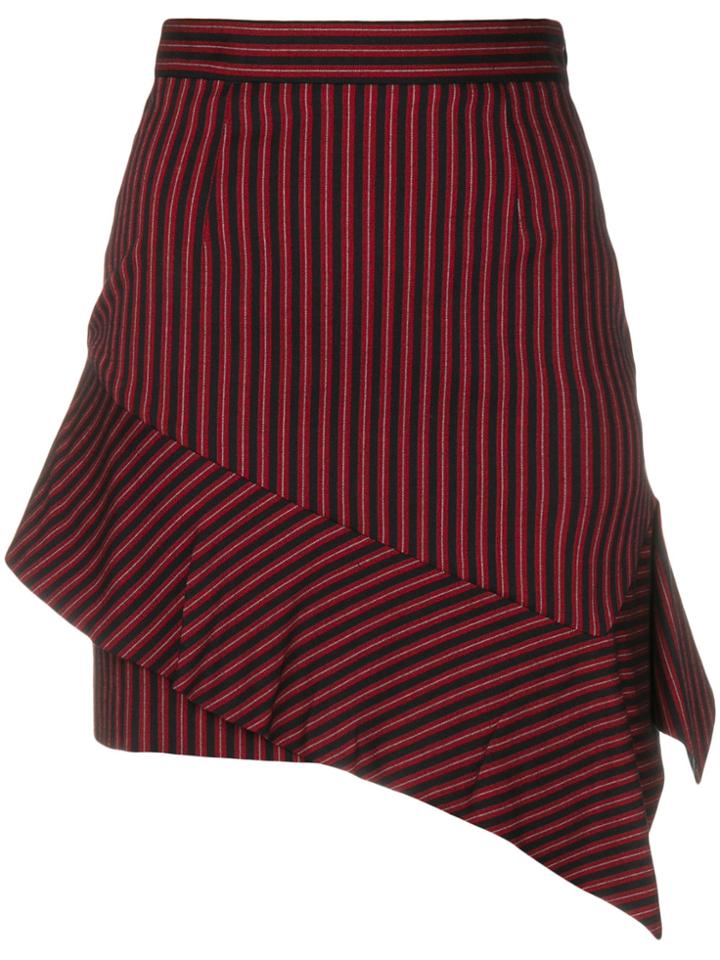Pinko Asymmetric Stripe Mini Skirt - Red