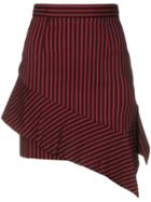 Pinko Asymmetric Stripe Mini Skirt - Red
