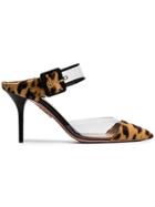 Aquazzura Beige And Brown Leo Optic 85 Pvc Mules - Unavailable