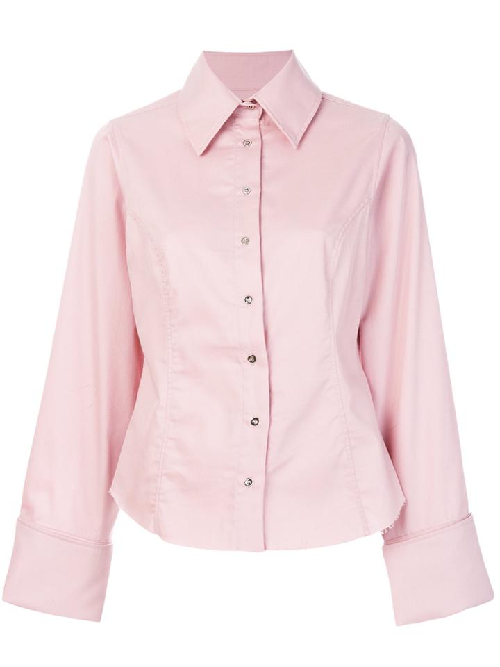 Marques'almeida Raw Hem Fitted Shirt - Pink & Purple