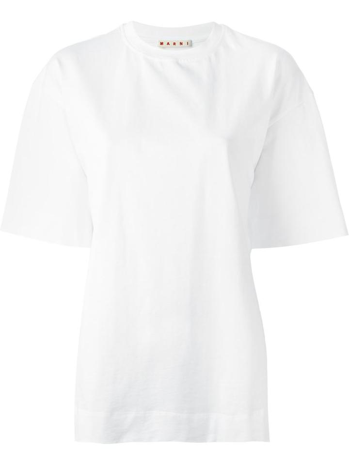 Marni Oversized T-shirt, Women's, Size: 42, White, Cotton/spandex/elastane
