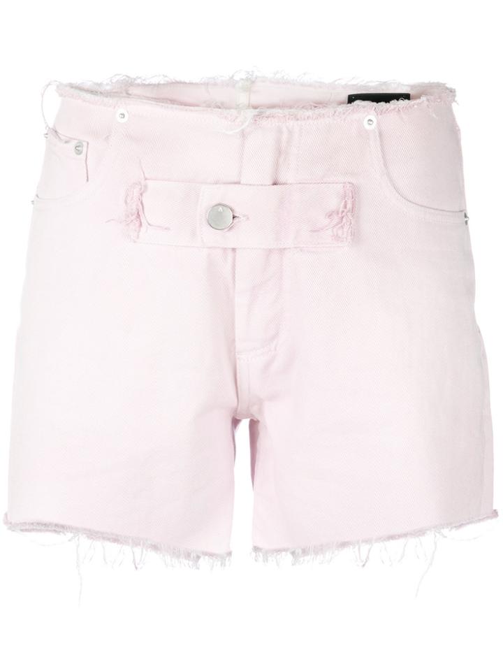 Alyx Distressed Denim Shorts - Pink & Purple
