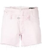 Alyx Distressed Denim Shorts - Pink & Purple